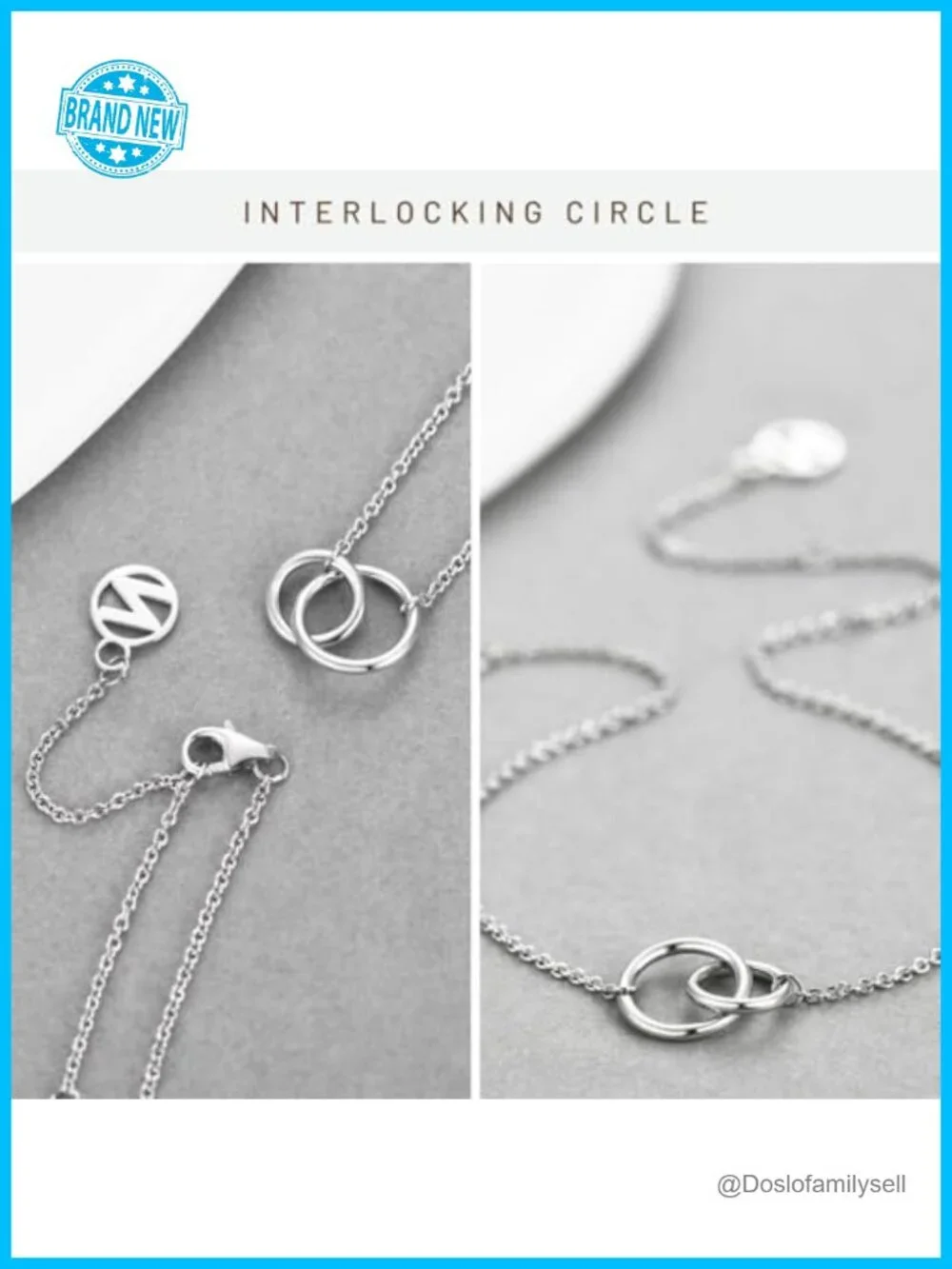 925 Sterling Silver Interlocking Circles CZ Link Bracelet Dainty Adjustable